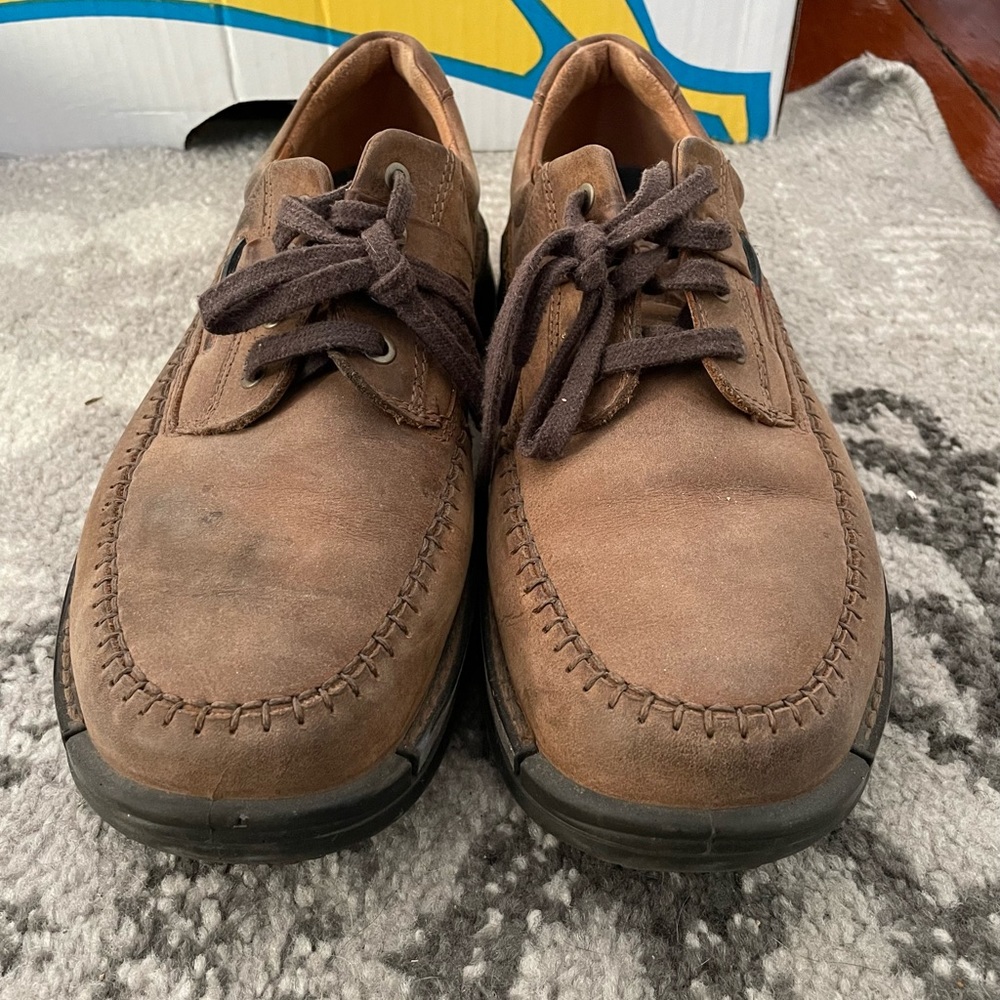 Ecco Fusion Tan Leather Oxfords Eur 45 Size 11-11.5 US